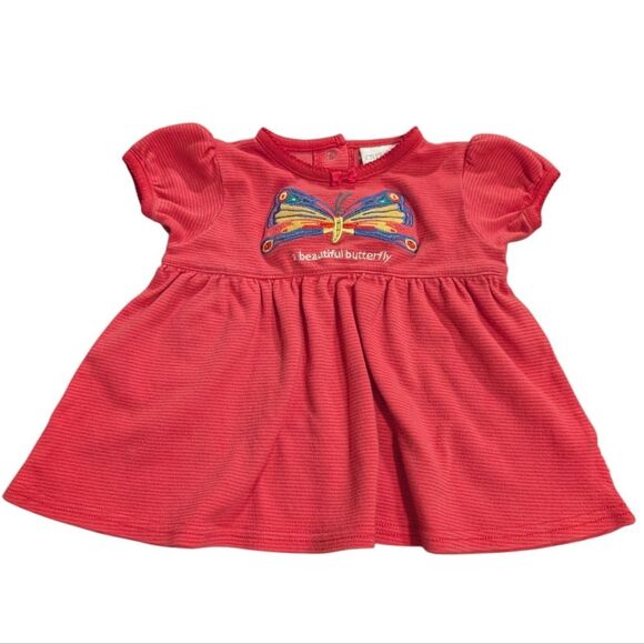 Eric Carle & Carter's Y2K Vintage Embroidered Butterfly Pink Infant Dress - Picture 1 of 6